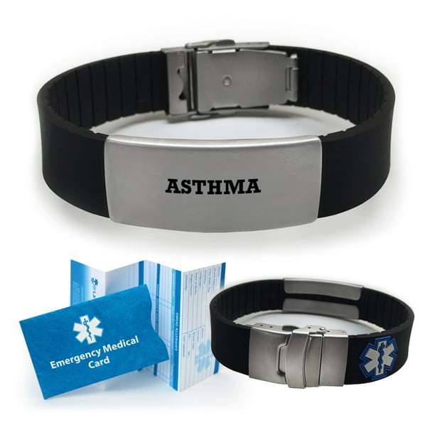XUANPAI 5 Pack Rubber Silicone Sport Medical Emergency Alert ID Bracelets Wristband for Men Women Kids 